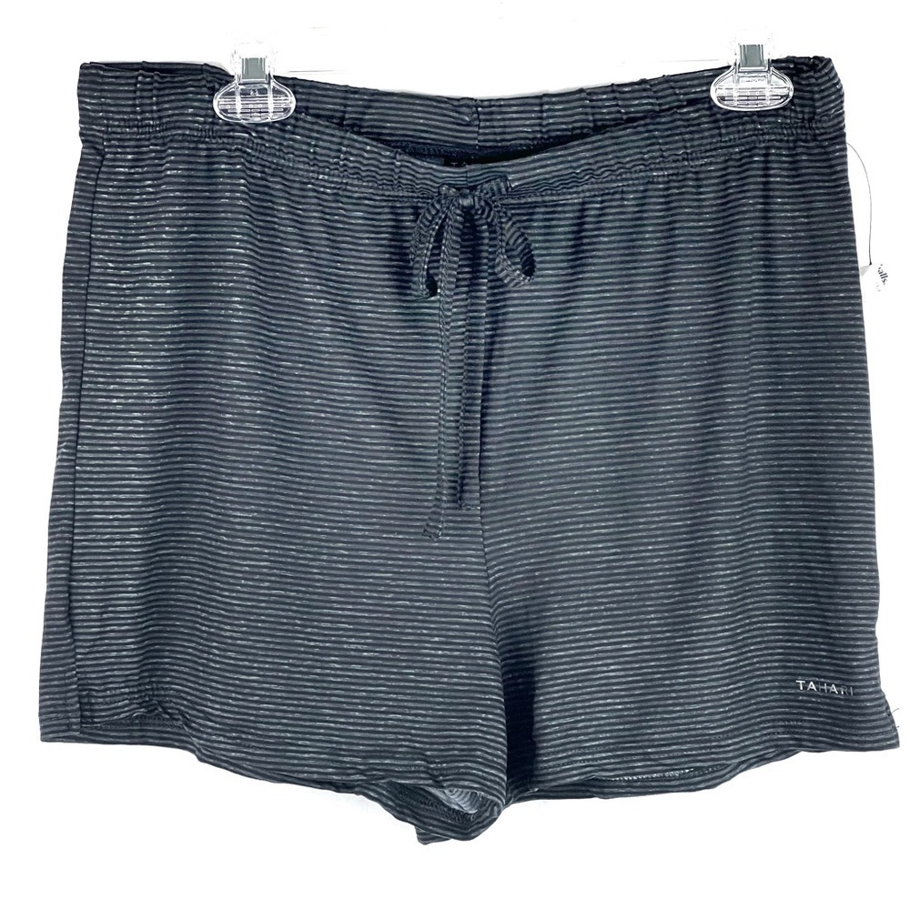 NWOT - Tahari Super Soft Drawstring Pajama Sleep Shorts Charcoal Gray Size Large